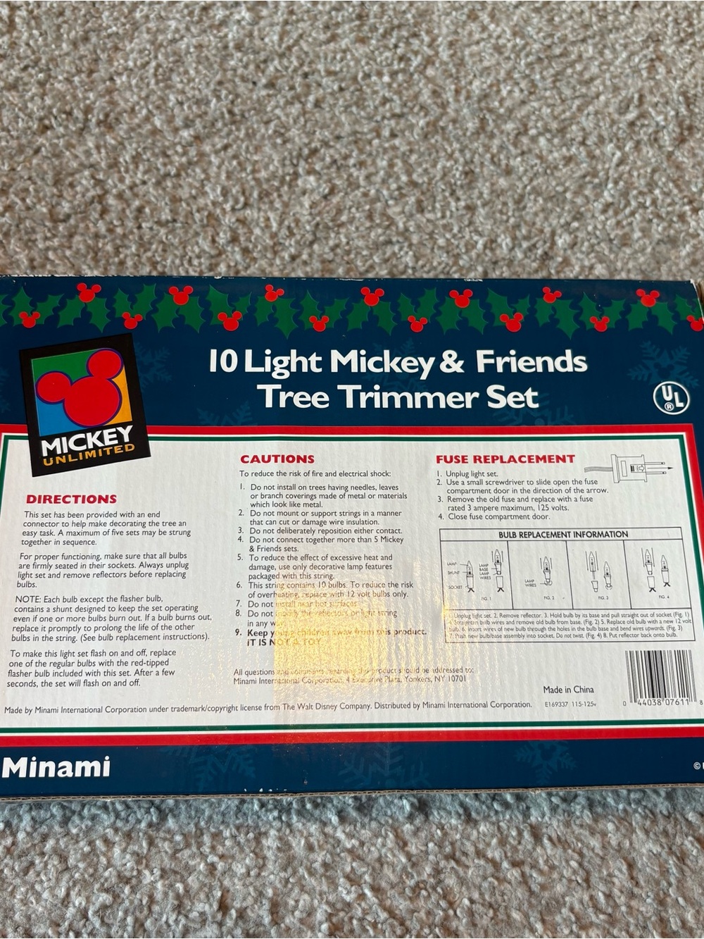 Vintage Disney Mickey Mouse String Christmas Lights Minnie Donald Duck Goofy - Picture 4 of 4